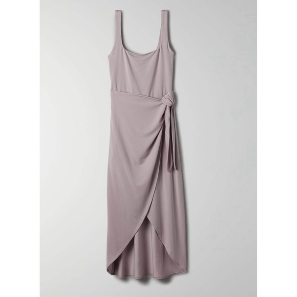Wilfred Dresses & Skirts - Aritzia Wilfred Saturn Midi Wrap Dress Square Neck Mauve Minimalist Balletcore S